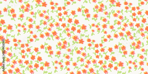 Playful red overprint flowers on white background for Valentine themes