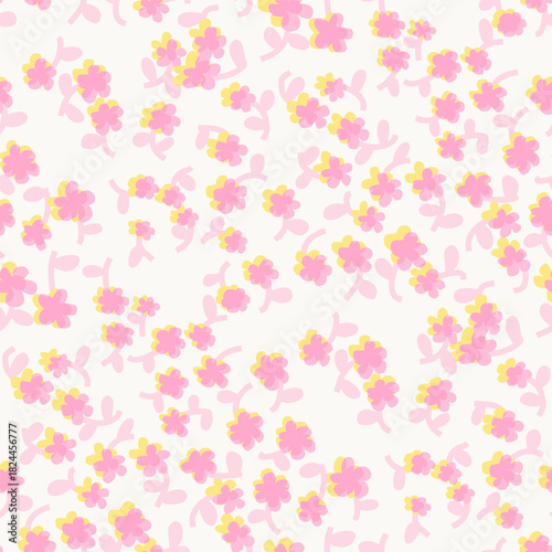 Soft pink overprint flowers on white background for Valentine designs