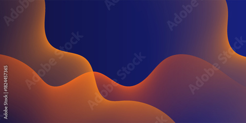 Blue and orange geometric business banner design. Creative banner design with wave shapes and lines for template. Simple design on white horizontal banner. Eps10 vector