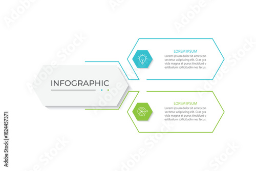 Vector infographic design template with 2 options or steps