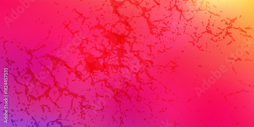Abstract Neon Gradient Background With Cracked Texture in Pink Orange and Purple. Modern trendy design in Vector Illustration