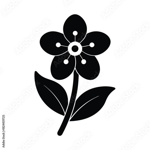 Forget Me Not Flower Icon Vector Illustration