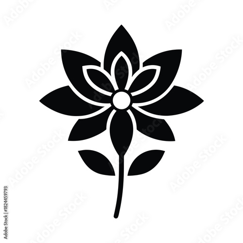 Lilac Flower Icon Vector Illustration