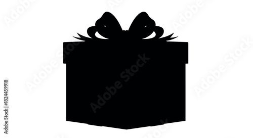 Chunky block silhouette gift box with tight bow