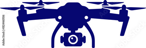 A Simple Front View Silhouette of a Drone