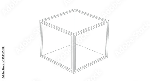 Outline gift box with double line detail and hollow interior