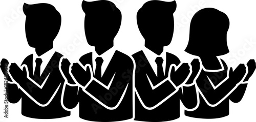 Silhouette of Wedding Guests Clapping