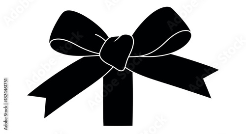 Bold gift silhouette with oversized ribbon knot