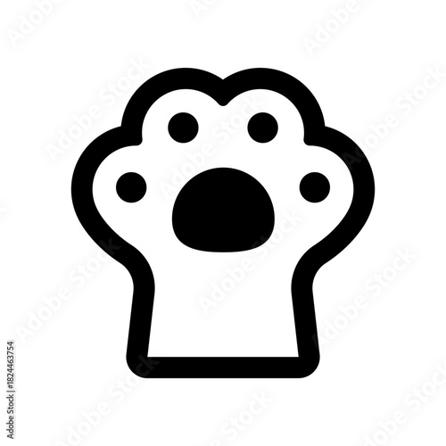 Cat paw icon. Cat foot with beans simple illustration.