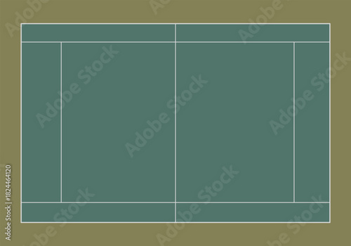 Volleyball Court Illustration - Sports Field Design with Net and Lines	
