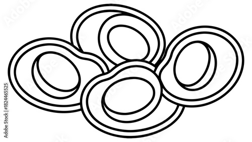 Abstract Organic Blobs Vector Line Art. Fluid Overlapping Liquid Shapes.