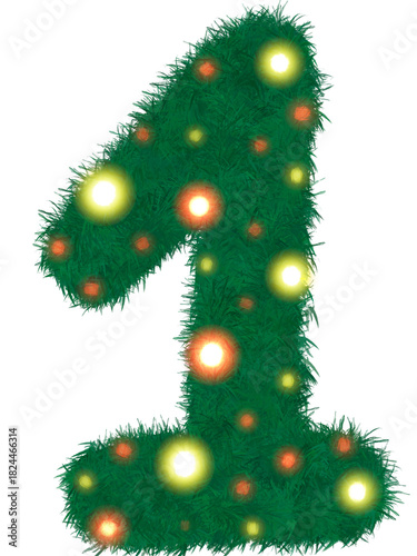 Numbers in Christmas theme