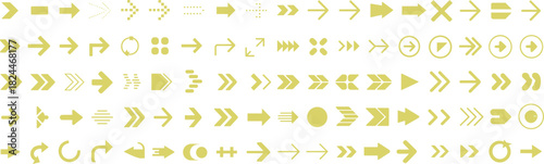 Modern vector arrow icons set, directional symbols, navigation elements, UI design, web graphics, black on white background