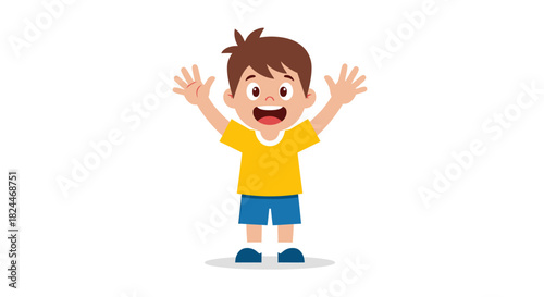 a boy is feeling happy