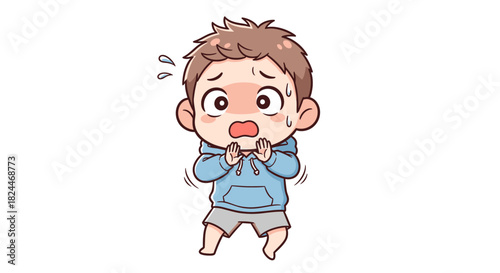 a boy is feeling scared