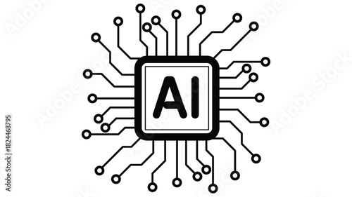 Modern AI Circuit Design Ready for Integration into Cutting-Edge Tech Projects and Applications, Perfect for Digital Innovation and Machine Learning Concepts.