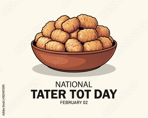 Flyers honoring National Tater Tot Day or promoting associated events can utilize National Tater Tot Day vector graphics. design of flyers, celebratory materials.