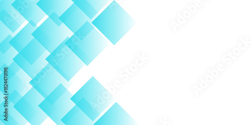 Abstract blue geometric pattern with cube elements and lines for technology or business web banner design. template, vector, square, backdrop, decoration