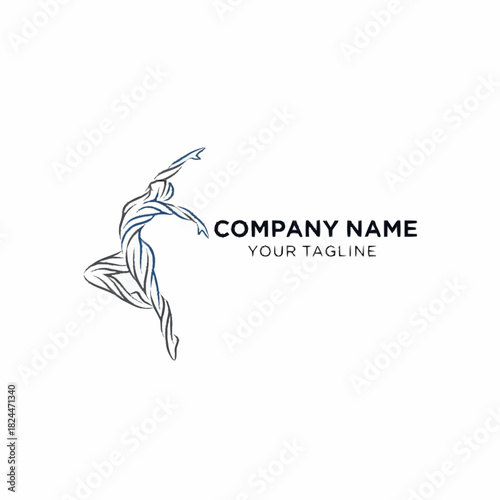 Graceful human figure in dynamic pose representing movement and energy.