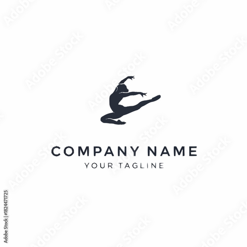 Graceful dancer silhouette soaring through the air in dynamic pose.