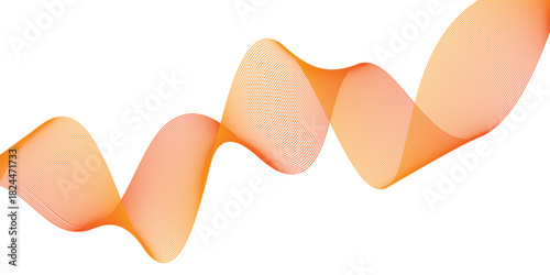 Vector illustration of an abstract background with waves and a ribbon, celebrating an isolated pink heart symbol of love