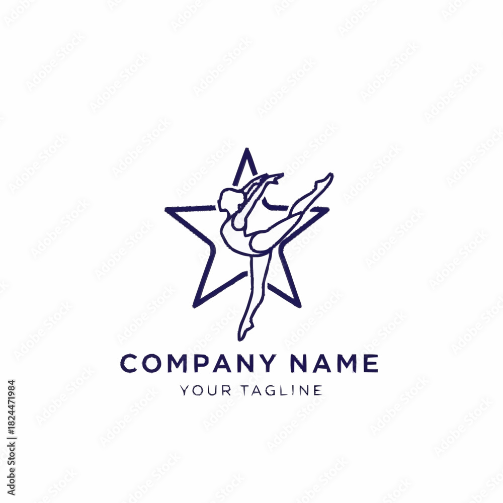 Naklejka premium Elegant Dancer Silhouette in Star Symbolizing Grace and Precision.