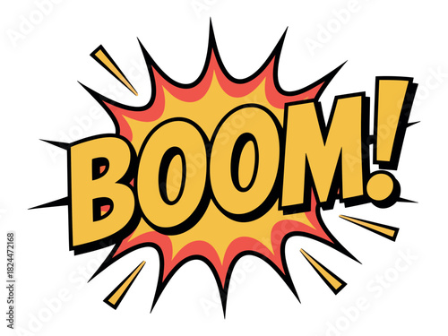 A comic book style explosion graphic displays the word "BOOM!"