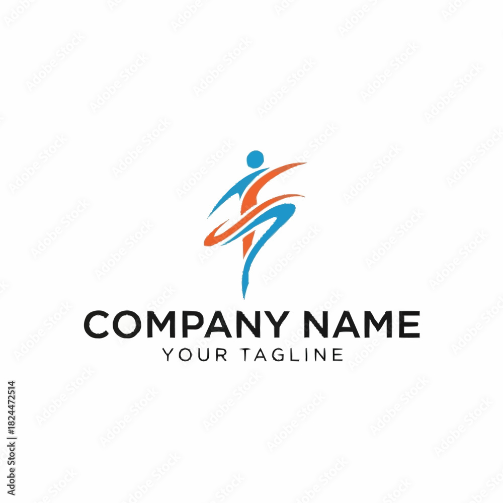 Obraz premium Dynamic Abstract Human Figure Logo Design.