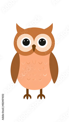 Cute cartoon owl illustration for childrens books and designs.