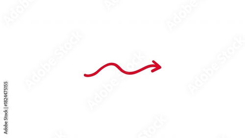 Wavy Right Arrow Hand Drawn Animation (Transparent Background)