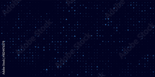 High speed dot moving technology concept. stripes halftone with blue light. speed movement pattern and motion blur over dark blue background