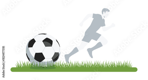 Dynamic soccer player sprints across the field with a burst of energy and focus, ready to compete and score the winning goal on game day