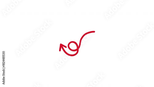 Swirl Up Arrow Doodle Hand Drawn Animation (Transparent Background)