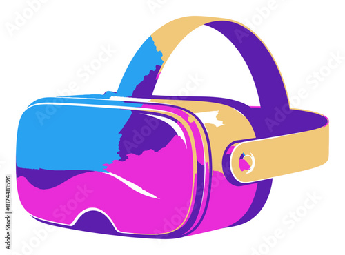 Modern VR Headset Vector Illustration - Vibrant Gradient Design for Technology Concepts
