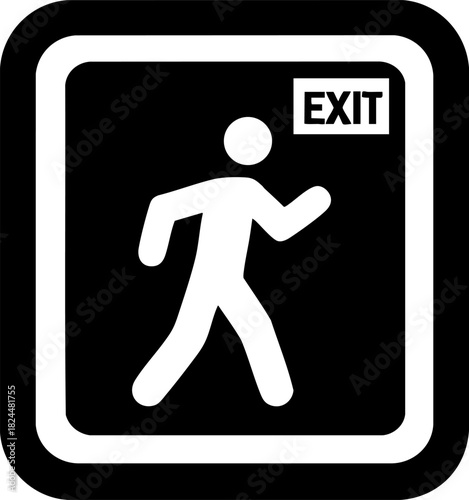 Effective fire evacuation route icon for emergency safety protocols