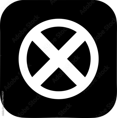 No entry hazard sign icon for emergency and safety protocols on a plain background