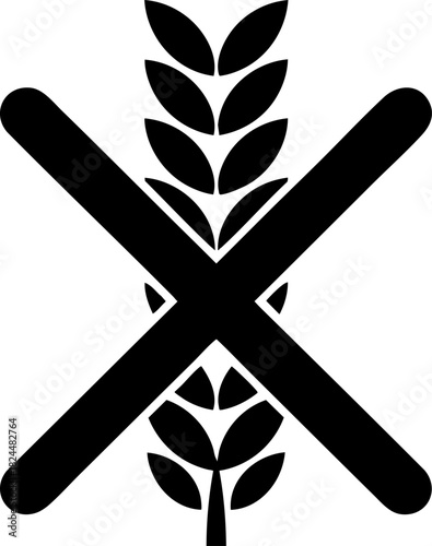 Wheat crossed out symbol representing gluten-free food options for dietary needs