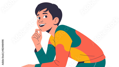 A Young Boy in Thoughtful Expression