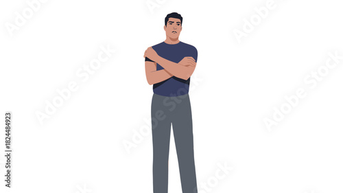 Confident man with arms crossed in modern style.