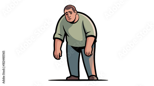 A man standing with a sad emotion.