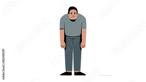 Illustration of a man portraying an exhausted expression.