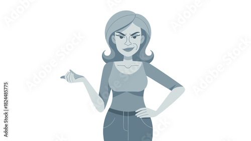 An angry woman expressing her emotion through gestures.