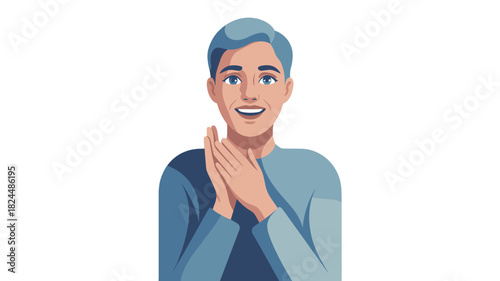 A joyful person clapping hands.