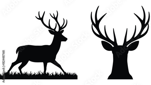 Deer Silhouette Icon Set
