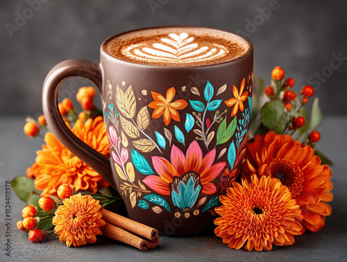 Atole Mexican drink in a cup