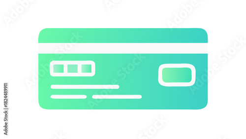 Clean vector icon of a credit card symbolizing digital payment and e-commerce