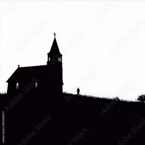 Nice Church silhouette at dusk