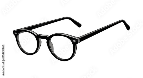 Classic black eyeglasses in minimalist style for modern fashion accessory design