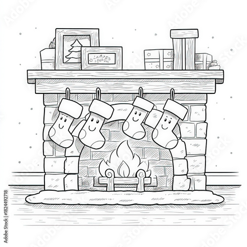 Stockings on Fireplace Easy...