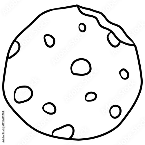 cookie bited icon vector